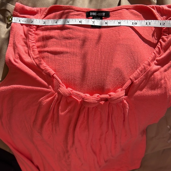 Sleeveless Knit Top Spring+Mercer,Size L ,Coral Orange,Triple Knot Design,EUC - Picture 10 of 10